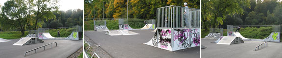 Ansichten der Skateboardbahn